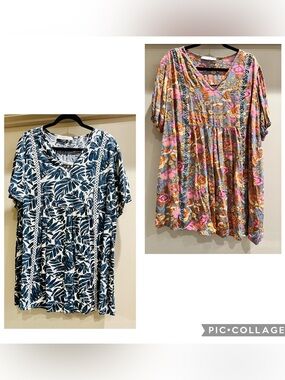 Bundle of 2 NWOT Rusttydustty Tunic Tops Size 1XL